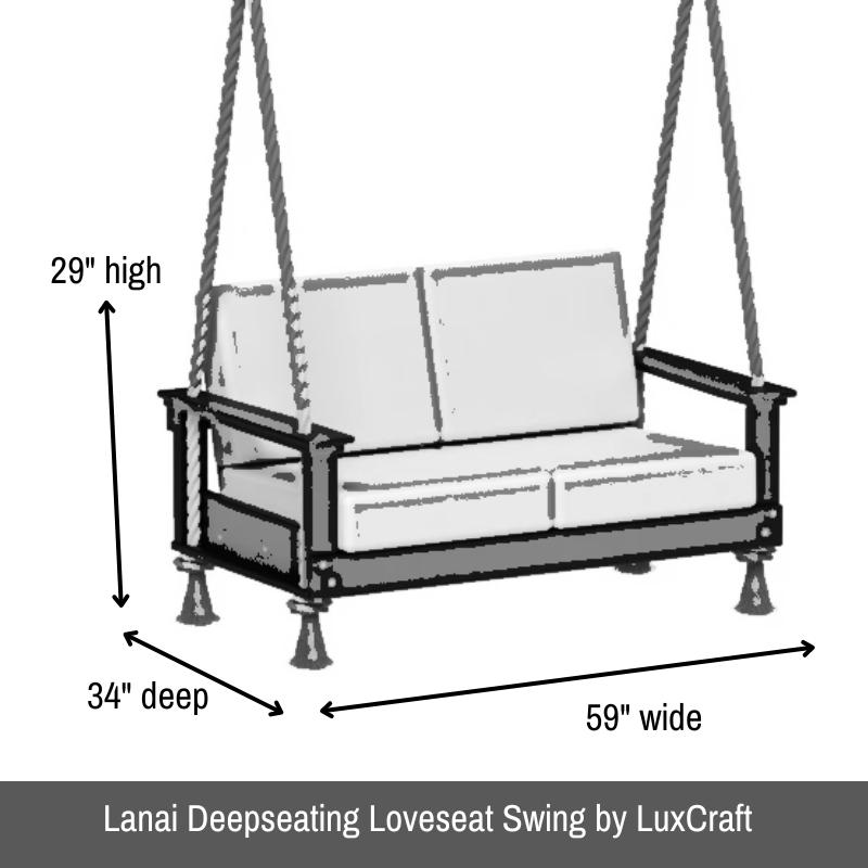 Black Lanai Deep Seating Loveseat Swing