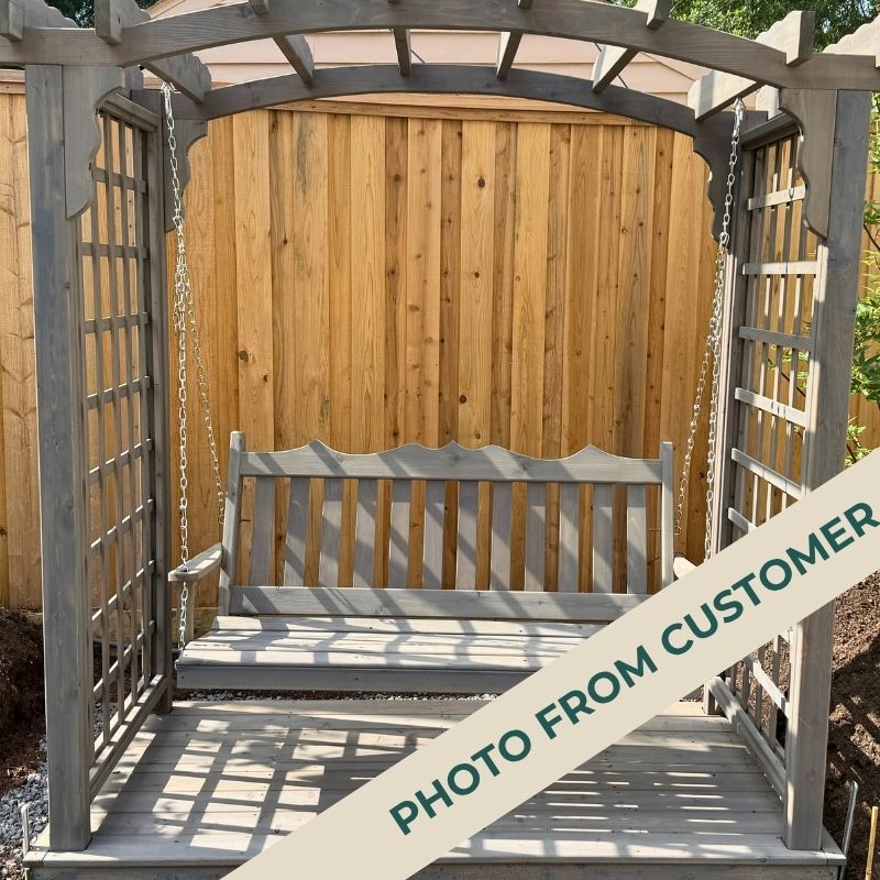 Cambridge Cedar Arbor with Deck and Swing