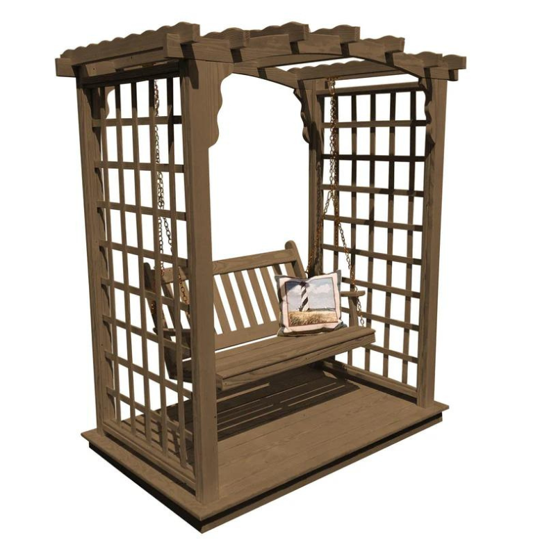 Cambridge Cedar Arbor with Deck and Swing