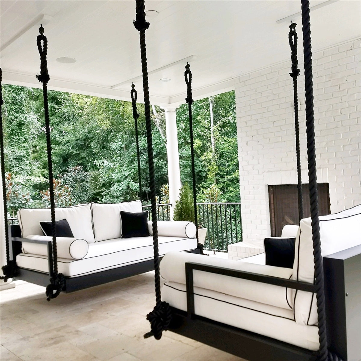 Twin-Size Pine Charlotte Swing Bed **Cushions Included**