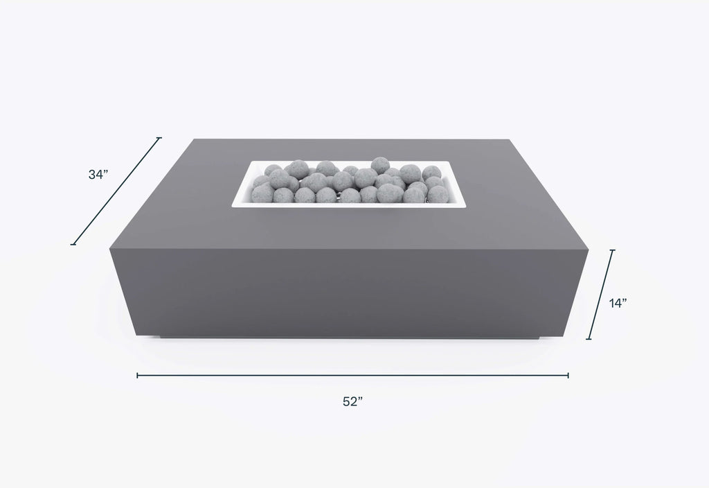 Concrete Fire Pit Table - Rectangular