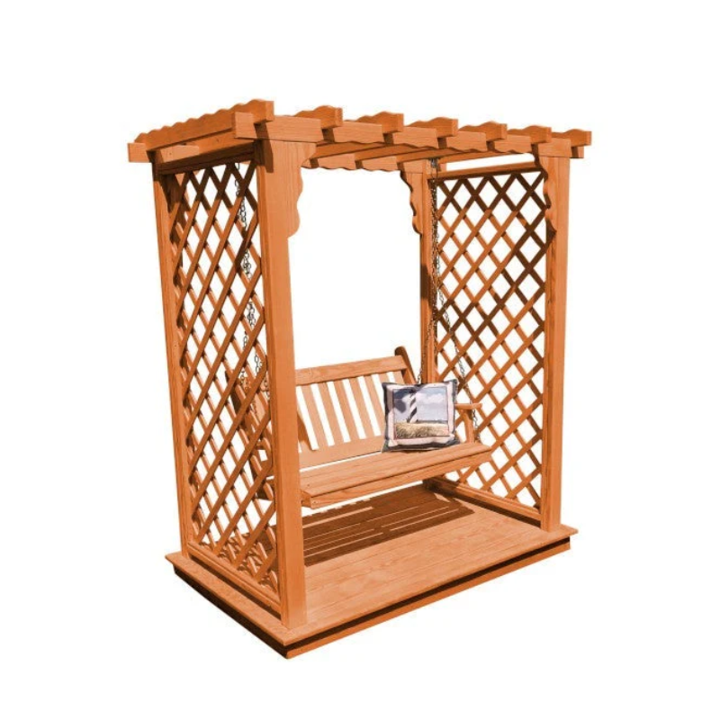 Covington Cedar Arbor with Deck & Swing