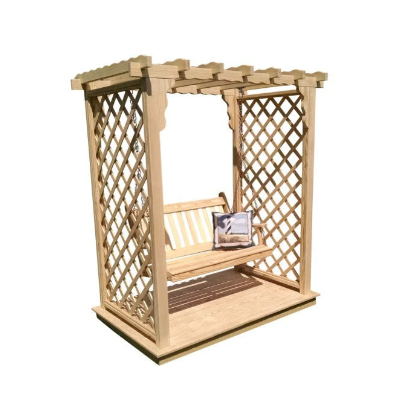 Covington Cedar Arbor with Deck & Swing