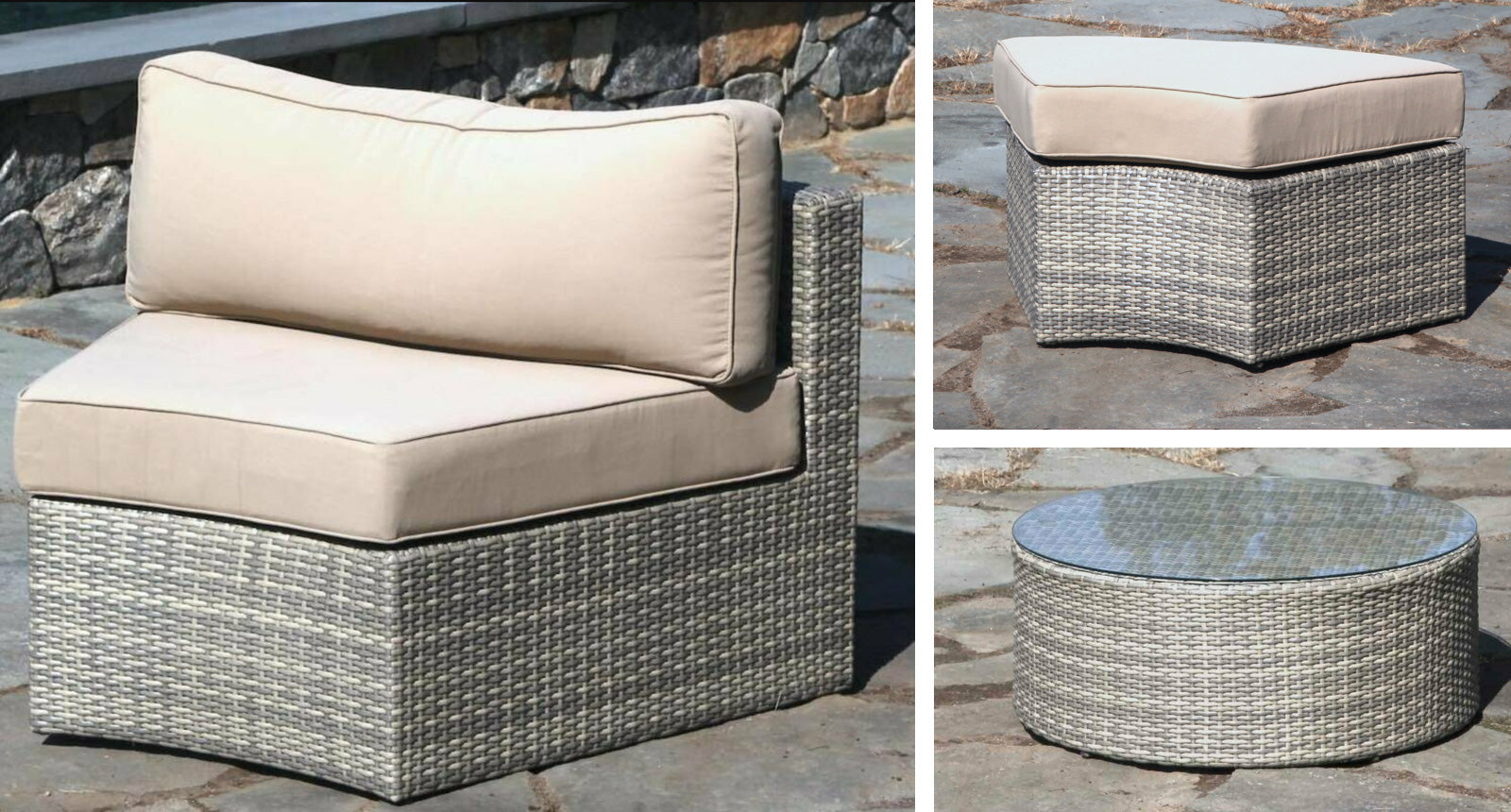 Gray Santorini Outdoor Daybed