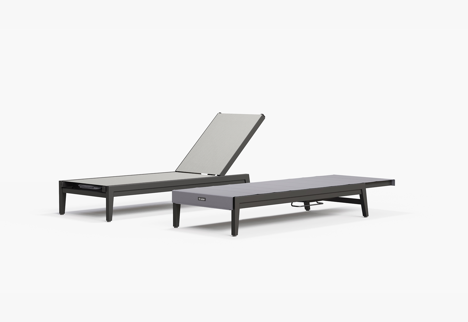 Aluminum Outdoor Infinity Chaise Lounge, Set of 2
