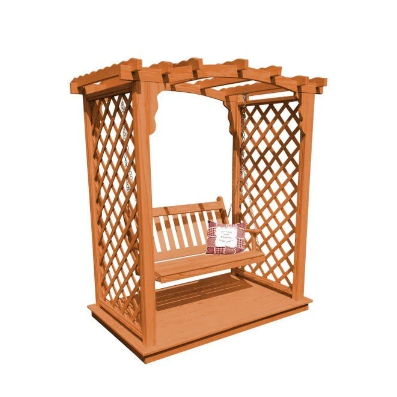 Jamesport Cedar Arbor with Deck & Swing