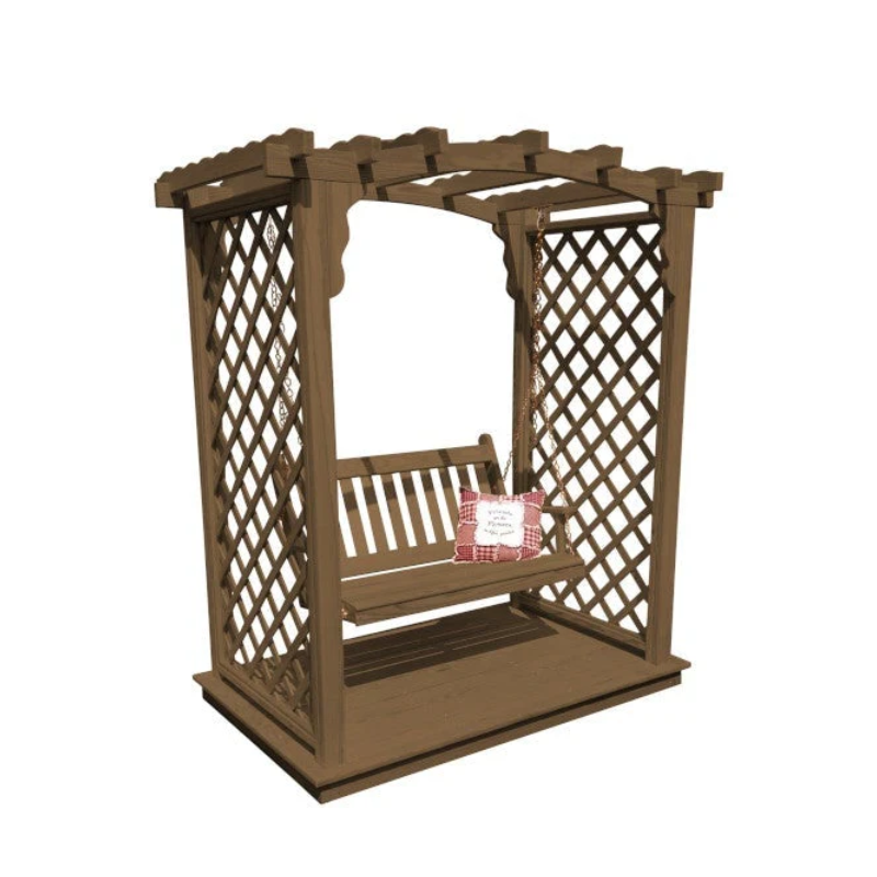 Jamesport Cedar Arbor with Deck & Swing