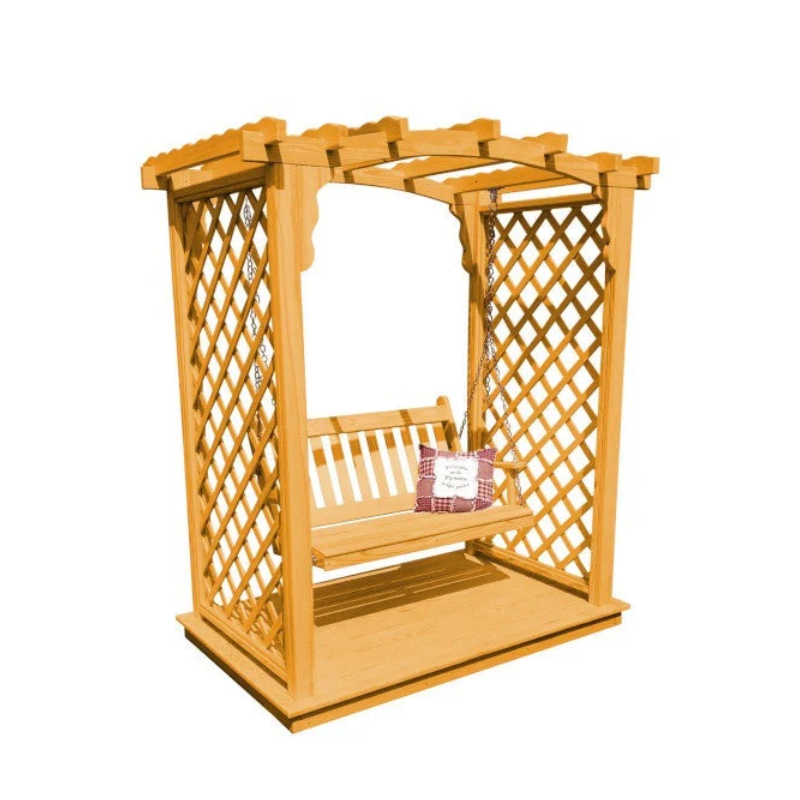 Jamesport Cedar Arbor with Deck & Swing