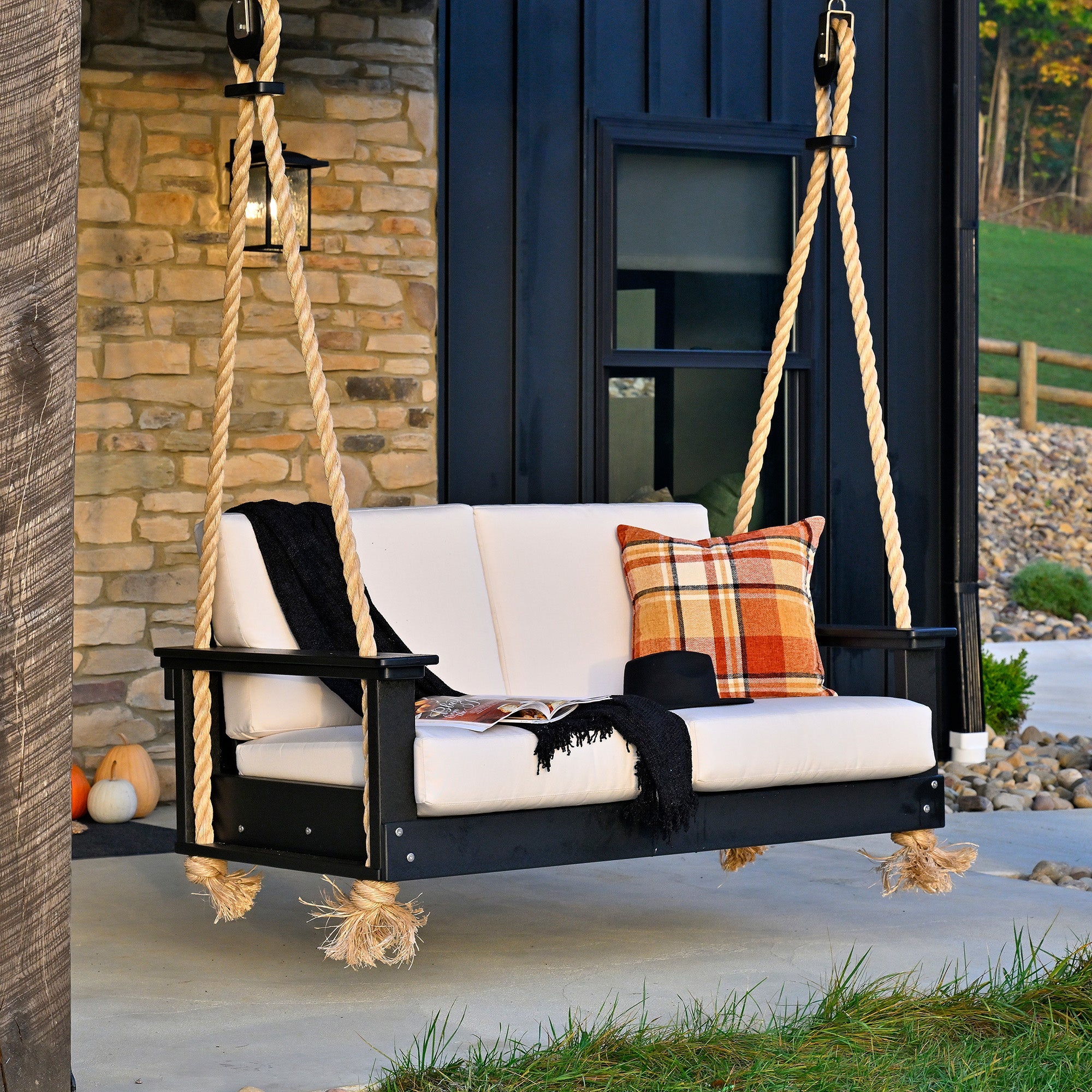 Black Lanai Deep Seating Loveseat Swing