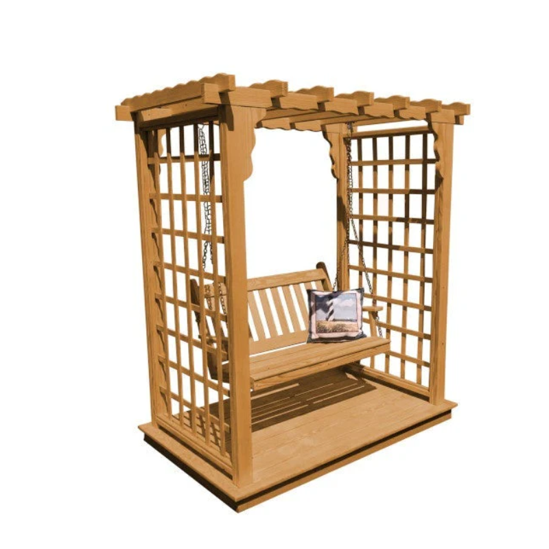 Lexington Cedar Arbor with Deck & Swing