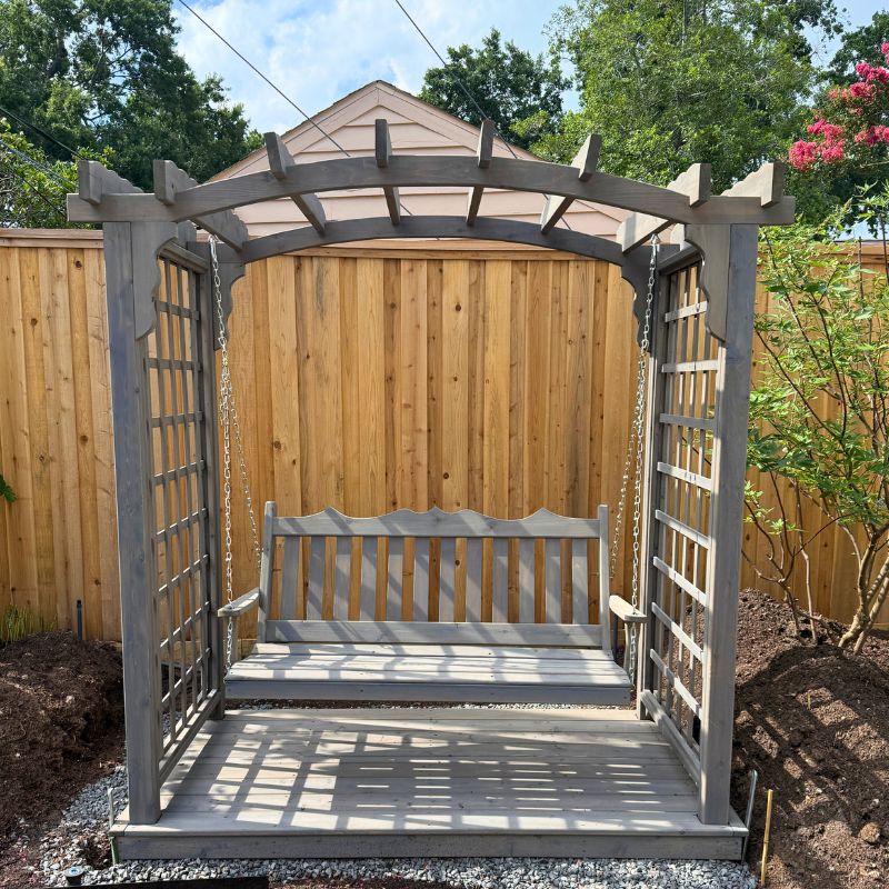 Cambridge Cedar Arbor with Deck and Swing