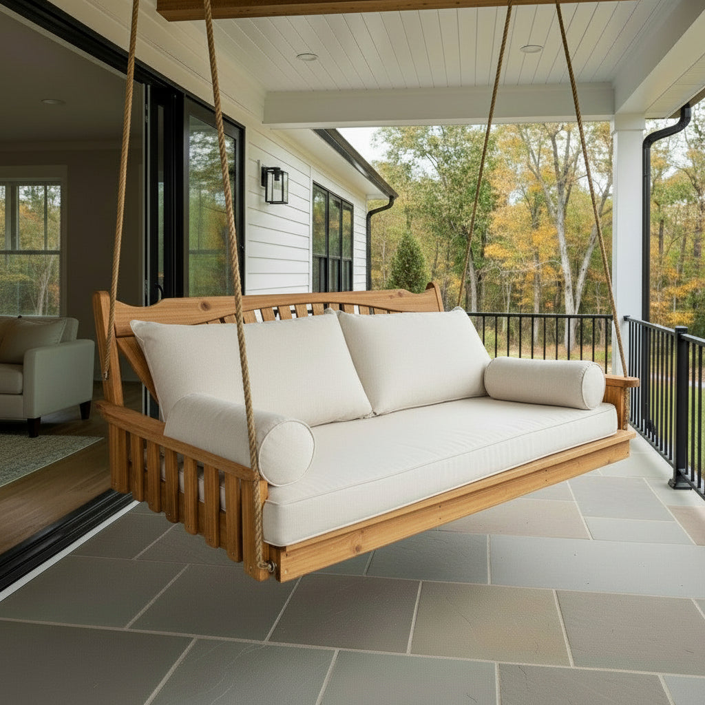 All-Inclusive Fanback Swing Bed Package with Sunbrella Cushions Included