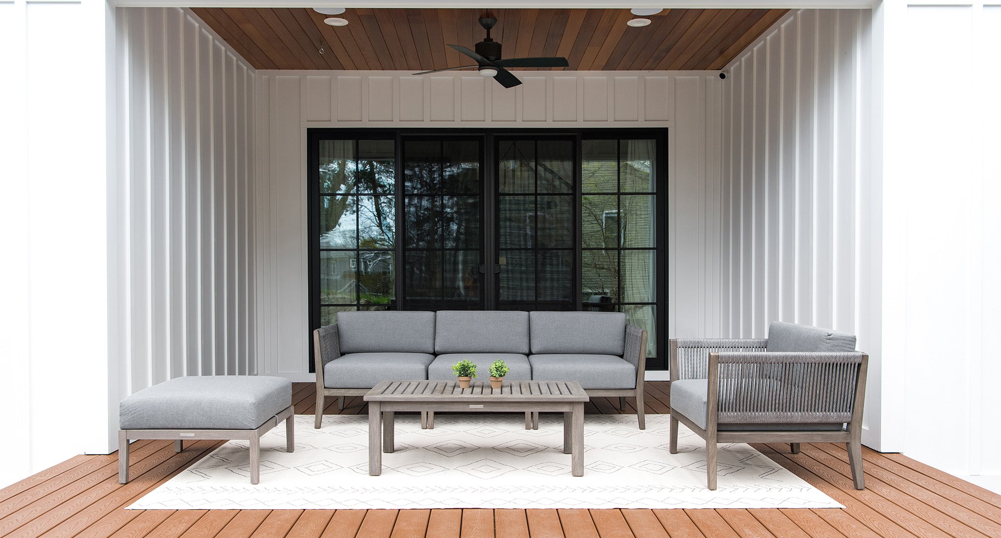 Fiji Teak & Rope Outdoor Sofa Set