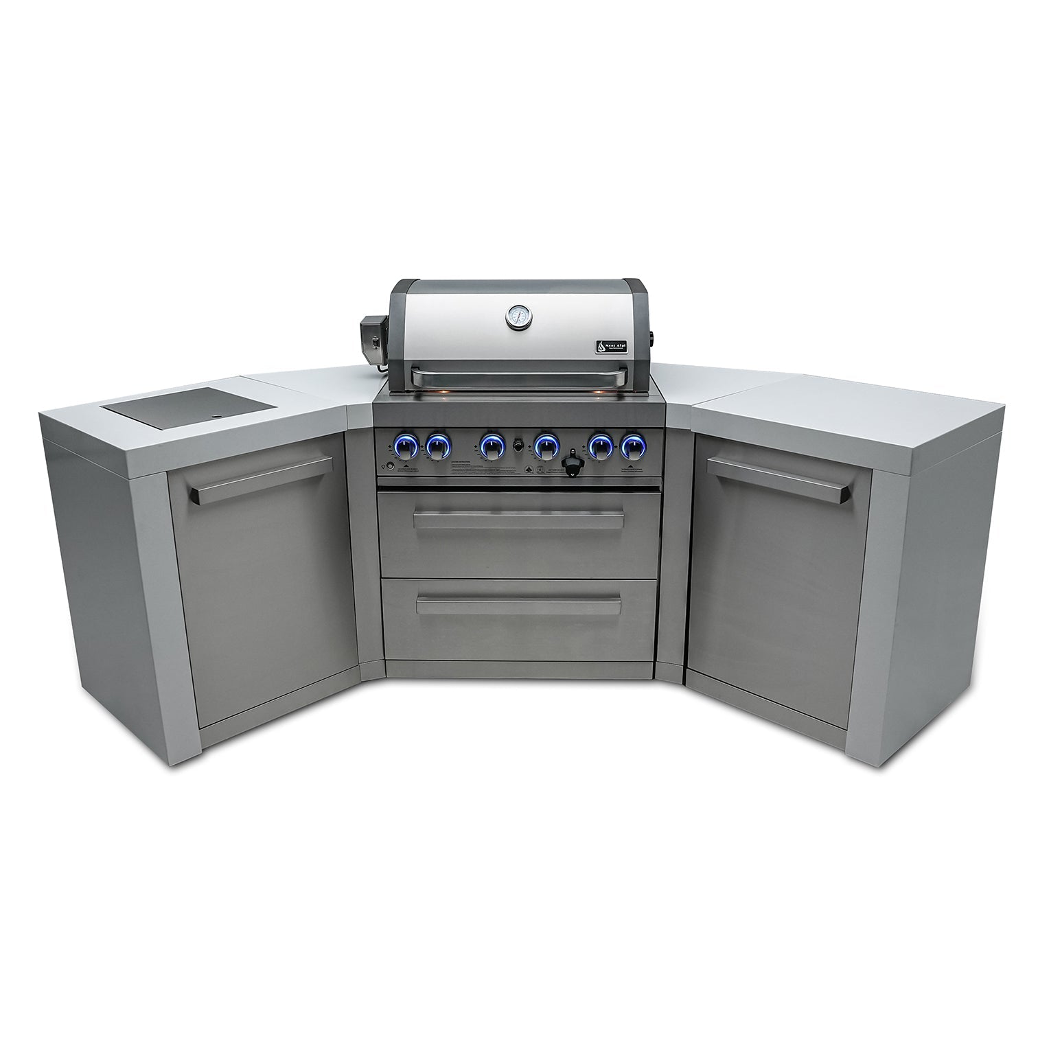 Mont Alpi 400 Deluxe BBQ Grill Island with V-Shape - MAi400-D45