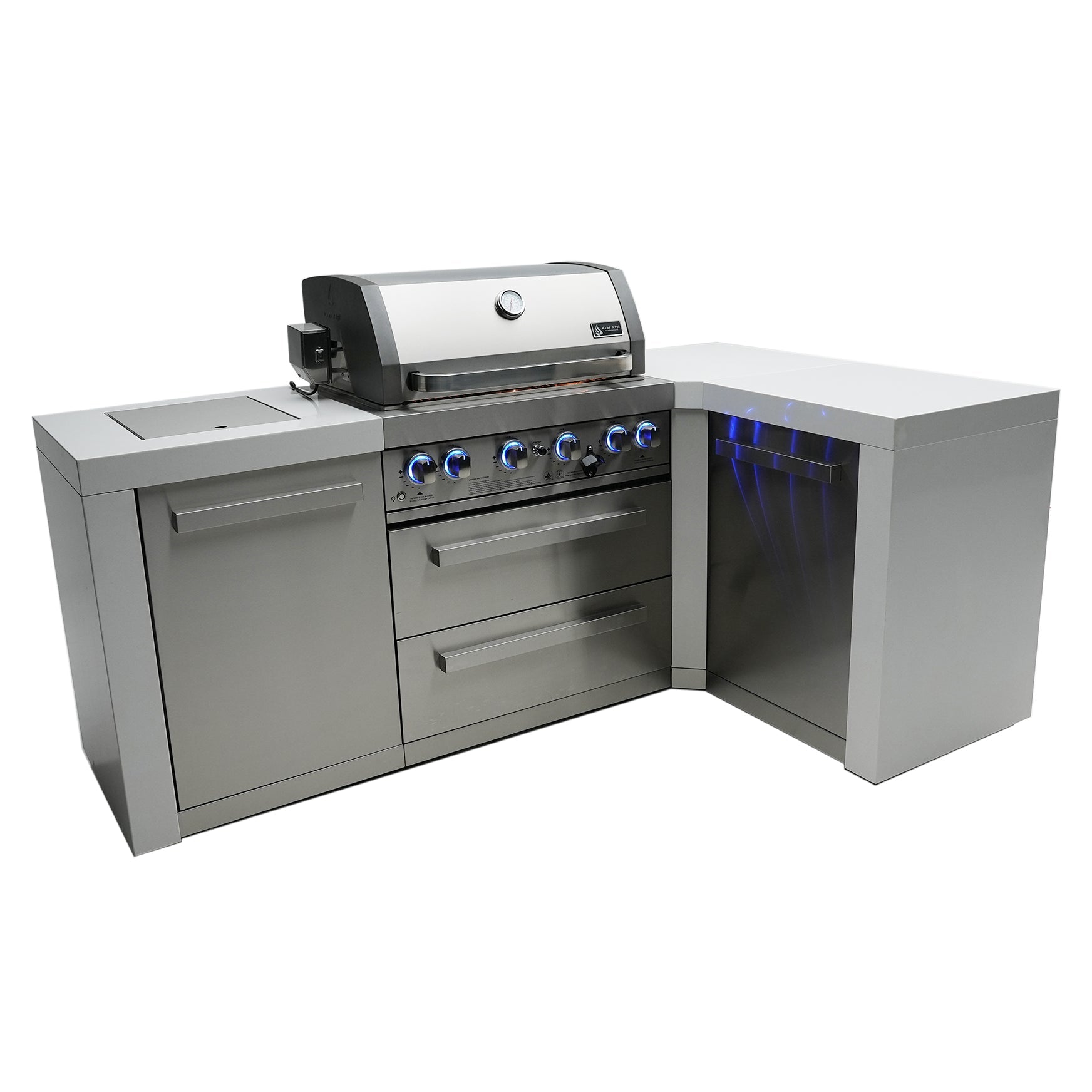 Mont Alpi 400 Deluxe BBQ Grill Island with L-Shape - MAi400-D90C