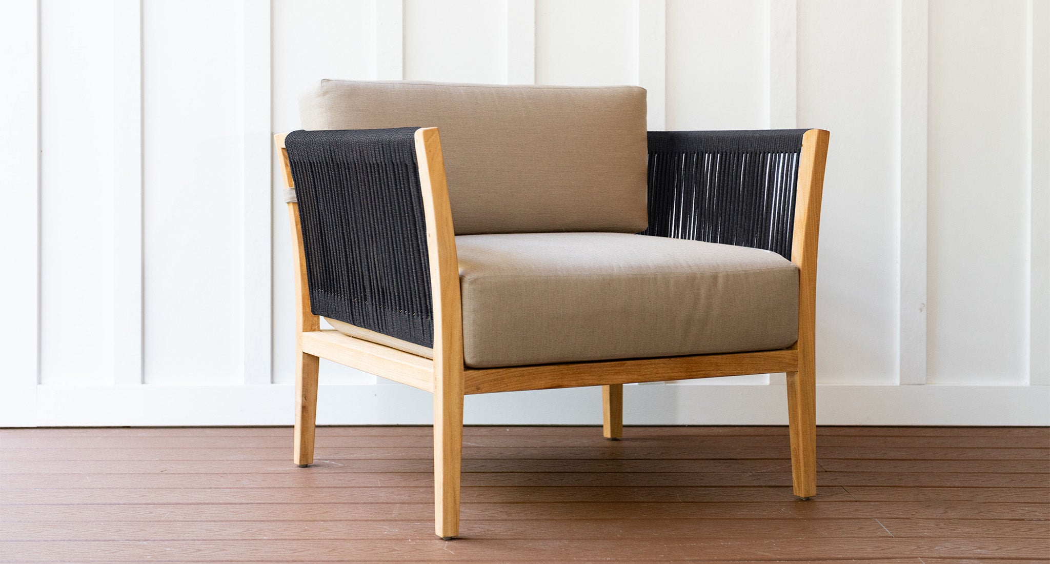 Malibu Teak & Rope Outdoor Club Chair Set