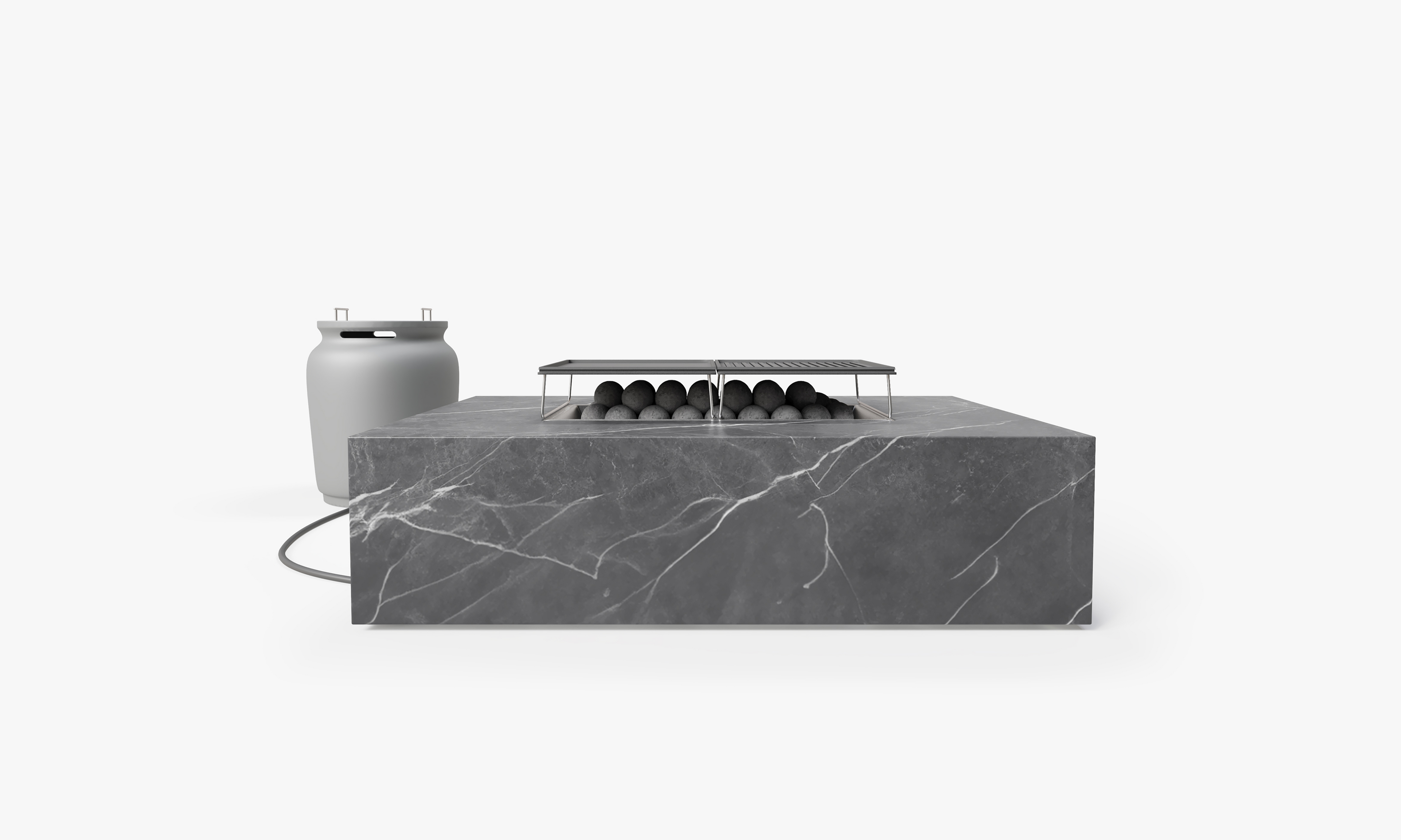 OuterStone Fire Pit Cooking Set + Propane Tank Cover - Rectangular