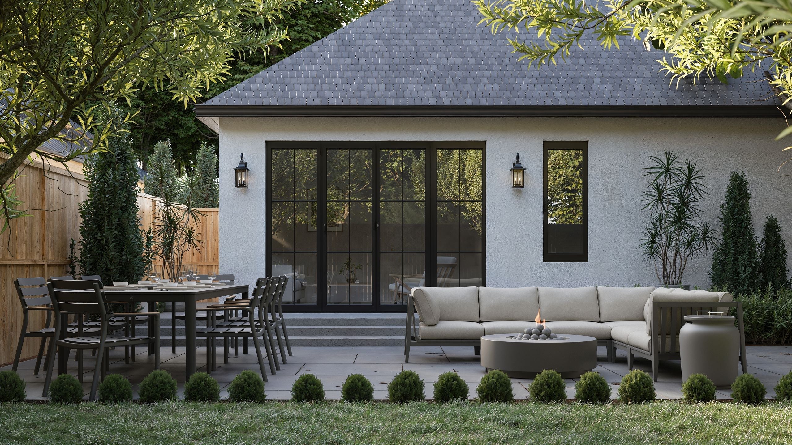 OuterStone Outdoor Dining Table + 2 595 Armchairs + 4 595 Armless Chairs