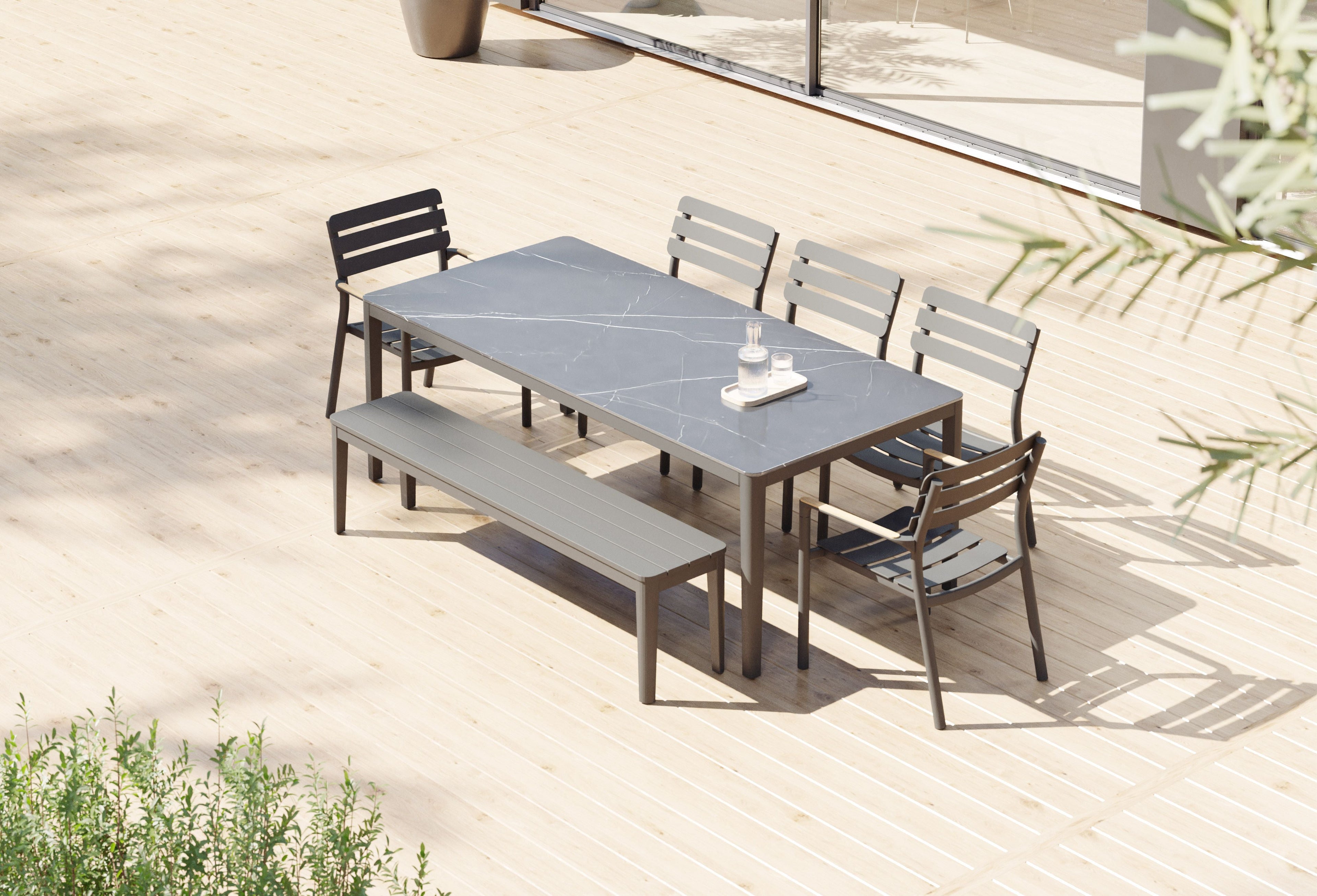 Aluminum Outdoor Dining Bench
